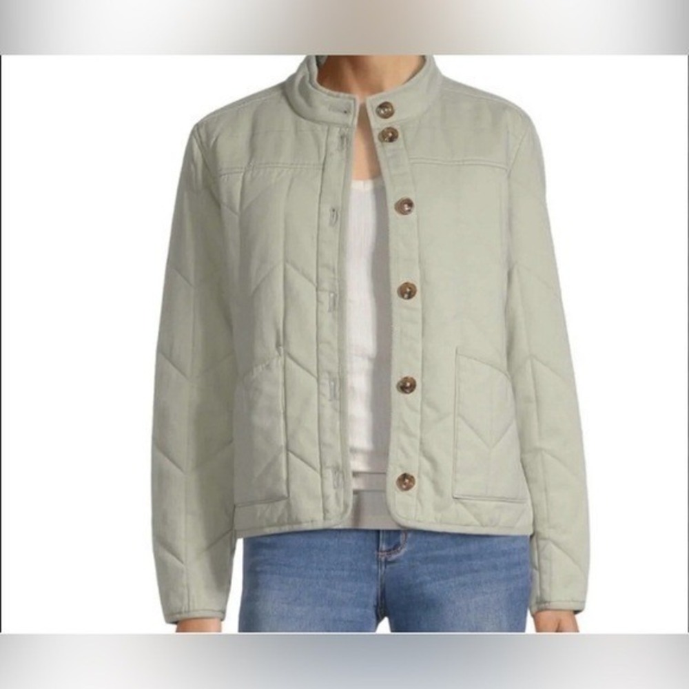 Pastel Sea Foam Green Quilted Cotton Jacket CottageCore Retro GrannyCore